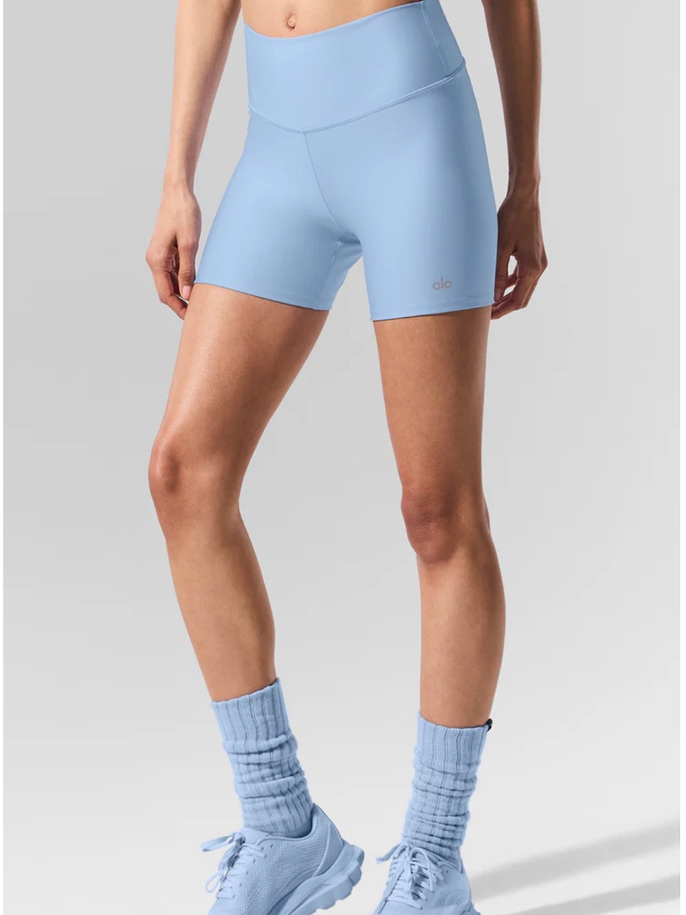 ALO Yoga Light Blue High-Rise Bike Shorts sz S